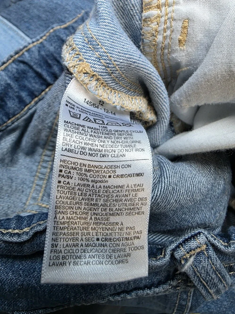 Old Navy High Rise Super Baggy Two-Tone Blue Wide-Leg Jeans